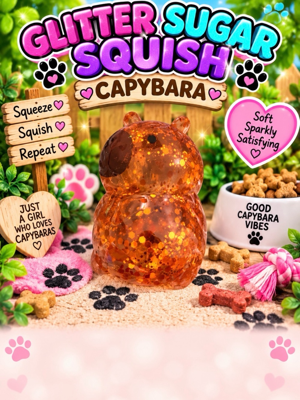 Glitter Sugar Squishy Capybara